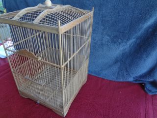 Ornate Victorian Style Wooden Bird Canary Cage 14x14x22 2 Removable 