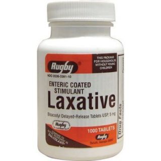 Laxative Bisacodyl 5 MG 1000 Tablets Enteric Coated Stimulant Rugby 