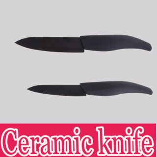 Pack 4+3 Ceramic Knife knives Set Kitchen Chic Chefs Black