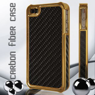 Real Carbon Fibre BLNG Case for Apple iPhone 4 4S Gold