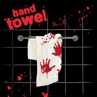 Blood Bath Hand Towel Horror Zombie Gothic Punk Rockabilly Retro 