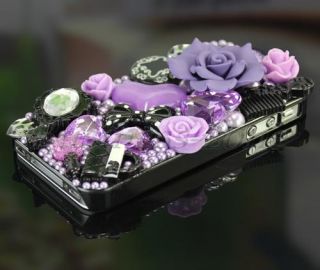 Pretty Purple Flower BLNG Jewelry Crystal Back Skin Case Cover for 