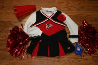 Cheerleader Costume 6 Pcs Atlanta Falcons Pom Poms 4 4T