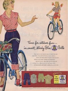 1954 Blue Bell Pedal Pusher Jeans Vintage Womens 1950s Era Illustrated 