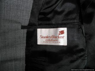 Stanley Blacker Couture Mens Suit 40R 36 x 29 Gray 100 Wool 40 Regular 
