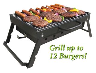 Bayou Classic Fold Go Charcoal Grill Great for Tailgating Up to 12 