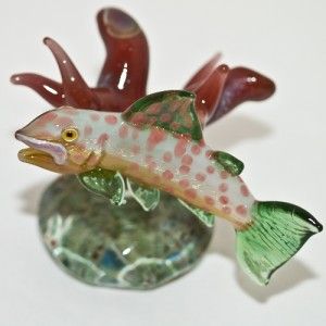 paperweight roger childs glass trout sculpture