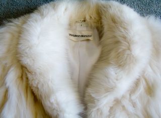 Maison Blanche Genuine White Fox Fur Coat Size Medium