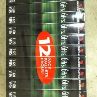 New SEALED 12 Pack Fujifilm T 120 VHS Blank Tapes 6hrs