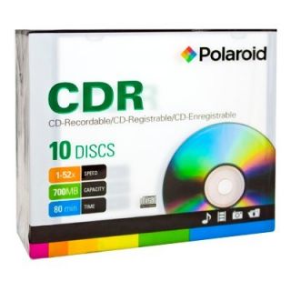 Blank CD R80 700MB 52x Polaroid CDRS in Slim Case in A 50 Lot C1 1111P 