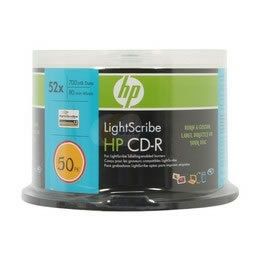 50 PK HP Lightscribe 52x CD R 80min 700MB Blank Media Ver 1 2 10036 