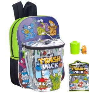 Trashies The Trash Pack Backpack School Book Bag with 3 Bonus Trashies 