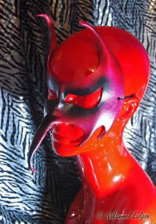 red black devil leather mask perfect for masquerade ball