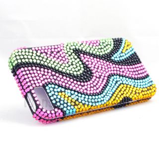 RAINBOW WAVE BLING HARD CASE COVER FOR APPLE IPHONE 5 5G 6TH GEN