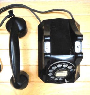   Bakelite Dial Black Telephone Cloth Covered Cord Bloomingburg