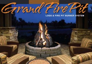 Golden Blount Grand Fire Pit 24 Ring Gas Log Set Electric Spark Patio 