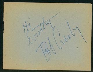 Bob Crosby Vintage Signed Page from Autograph Book