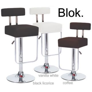   Leather Bar Counter Stool Adjustable Height Barstool Seat Blok