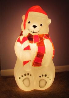 28 Tall TPI Polar Bear Blow Mold Plastic Outdoor Lighted Christmas 