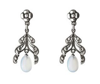 Georg Jensen Silver Earrings 2 A Moonlight Blossom