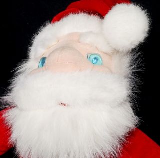 Gemmy Animated Blue Eye Santa Claus Musical Light Up Plush