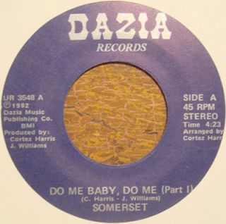 Somerset 80s Boogie Disco 45 on Dazia do Me Baby do Me