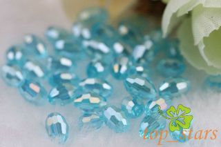 50 Pcs Blue Lake Oval Swarovski Crystal Beads 6 4mm CR259