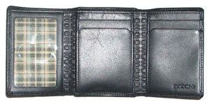 Boconi Collins Leather Trifold Mens Wallet Black