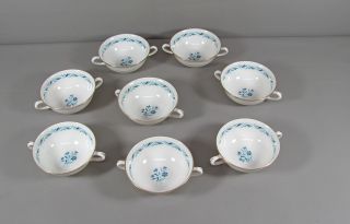 Set of 8 Lenox Fine China Blue Ridge Cream Soup Bowls