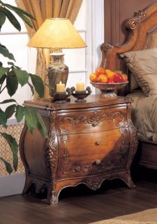 Mahogany Bombay 3 Drawer Nightstand Bedside Table