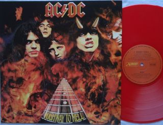 AC DC Highway To Hell RED VINYL Lp BON SCOTT ACDC Reissue Coloured 
