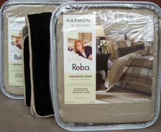 Three 3 Reba Bond Street Reversible Euro Pillow Shams New $180