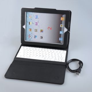 Folding Protective Case Wireless Bluetooth Leather White Keyboard for 