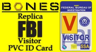FBI Visitor ID PVC Card Replica Bones TV Show Novelty