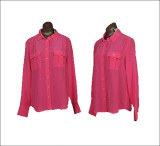 Crew Blythe Blouse in Neon Azalea Sz 12 Color Sold Out