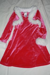 Bonnie Jean Bright Pink Santa Dress with Sparkles 6x EUC
