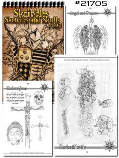 Tattoo Supplies Reference Book Skribbles Sketches Skulls Vol 2 Levi 