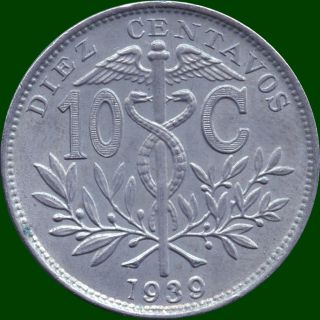  1939 Bolivia 10 Centavos Coin