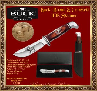 Buck Knives 0103RWSBCLE Boone and Crockett Elk Skinner Knife