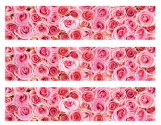 Pink Roses Edible Cake Border Side Decoration Strips NW