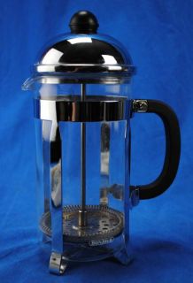Bonjour French Press Coffee Maker Tea Brewer Chrome Glass