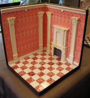 Dollhouse Miniature Corner A Hand Crafted 1:12 Scale Room Box