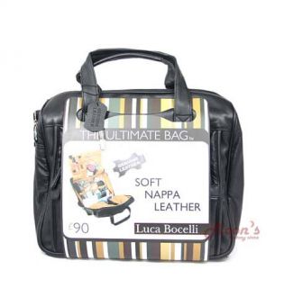 Luca Bocelli Leather Ultimate Bag Shoulder Weekend Bag Make Up Handbag 