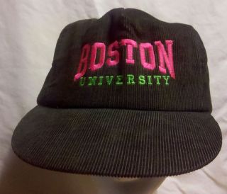 Boston University Terrier Corduroy Baseball Hat Cap Snapback BU Hockey 