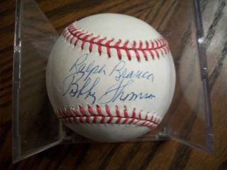 Bobby Thomson and Ralph Branca Signed Baseball Hit Heard Around The 