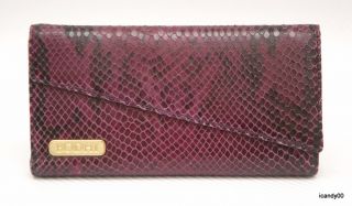 New $195 Bodhi New York Leather Snake Skin Checkbook Flap Wallet Purse 