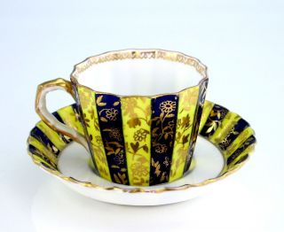 Bodley English Wilhelm & Graef NY Porcelain Yellow & Black Paneled Cup 