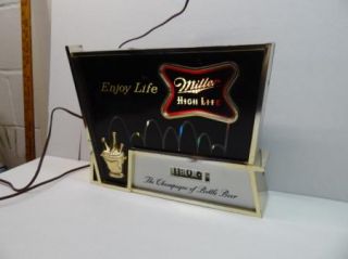 Miller High Life Motion Bouncing Balls Vintage Lighted Beer Sign Clock 