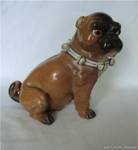 Gorgeous Antique Conte Boehme Porcelain Pug Dog Figure