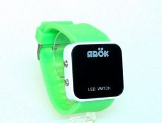 Ragnarok Retro LED Watch Green White Rubber Shock Pimp